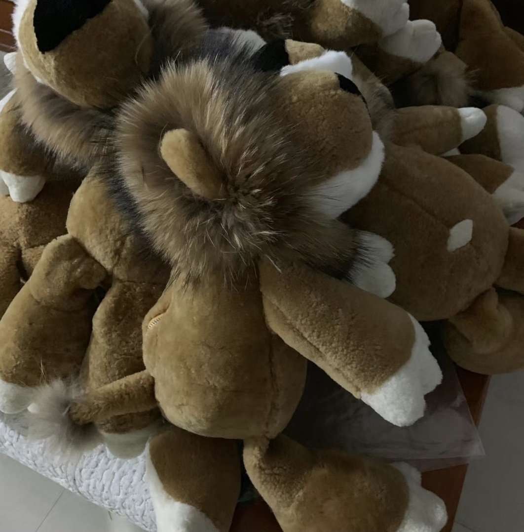 Real Sheepskin Backpack Sheepskin Rucksack Sheepskin Lion Backpack Sheepskin Lion King Backpack