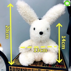 Real sheepskin toys sheepskin rabbit long ears sheepskin bunny toys white sheepskin rabbit