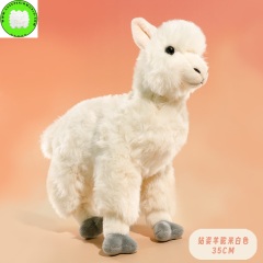Premium Faux Fur Alpaca Plush Toy Soft Fluffy Stuffed Alpaca Animal Cute Washable Toys for Kids & Gifts