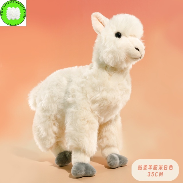 Premium Faux Fur Alpaca Plush Toy Soft Fluffy Stuffed Alpaca Animal Cute Washable Toys for Kids & Gifts