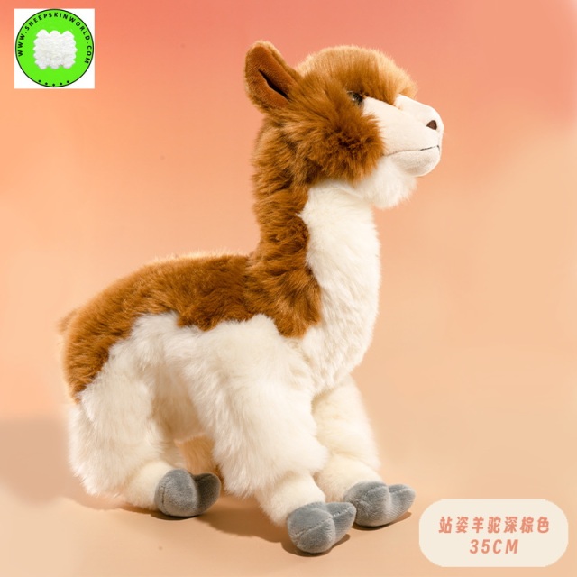 Premium Faux Fur Alpaca Plush Toy Soft Fluffy Stuffed Alpaca Animal Cute Washable Toys for Kids & Gifts