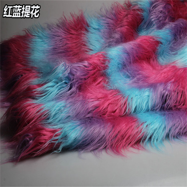 Durable textile curly long pile plush 3D radish strip fleece falling water fleece