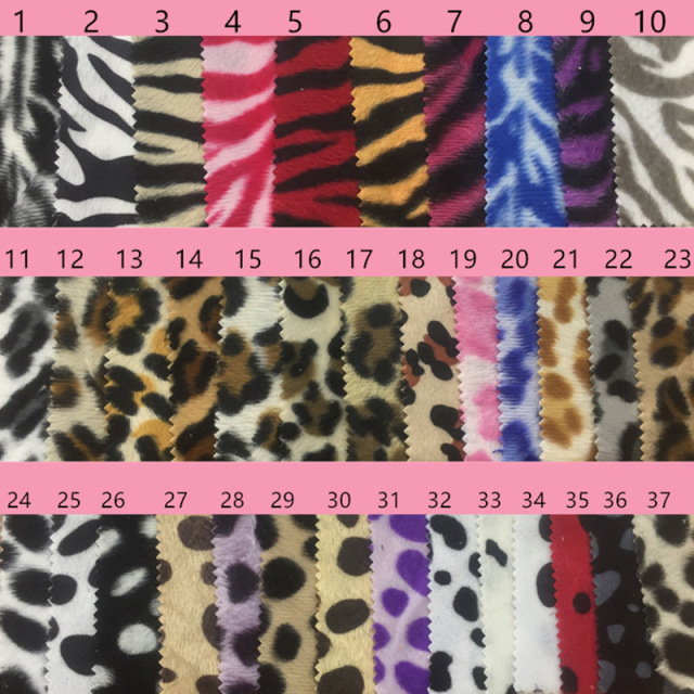 Wholesale Soft Printed Animal Faux Fur Fabric Realistic Fake Animal Plush Fur For coat & Jackets