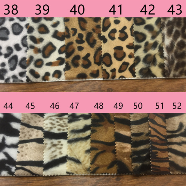 Wholesale Soft Printed Animal Faux Fur Fabric Realistic Fake Animal Plush Fur For coat & Jackets