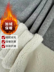 Laminated lambswool fabric double layer with cotton fabric or spandex fabric or super soft fabric