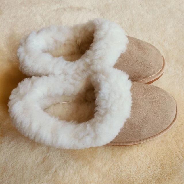 GRS non-slip sustainable recycled polyester fluffy faux fur indoor and outdoor slippers shoes plush house garden shoes