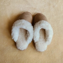 GRS non-slip sustainable recycled polyester fluffy faux fur home and bedroom slippers plush house slippers