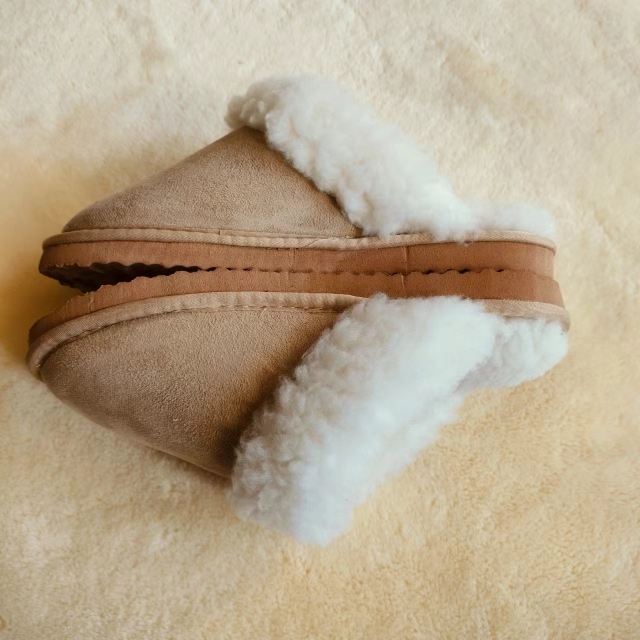 GRS non-slip sustainable recycled polyester fluffy faux fur home and bedroom slippers plush house slippers