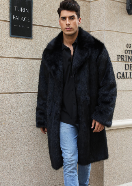 luxury long hair plush coat casual elegant long plush coat cozy winter plush clothing