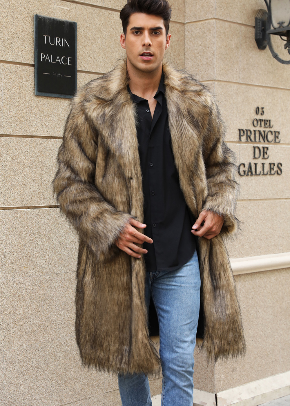 luxury long hair plush coat casual elegant long plush coat cozy winter plush clothing
