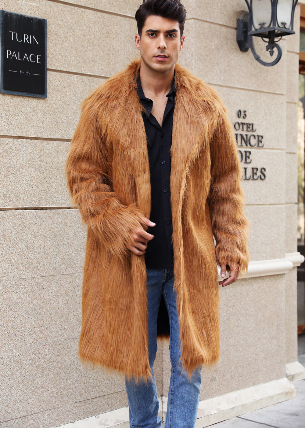 luxury long hair plush coat casual elegant long plush coat cozy winter plush clothing