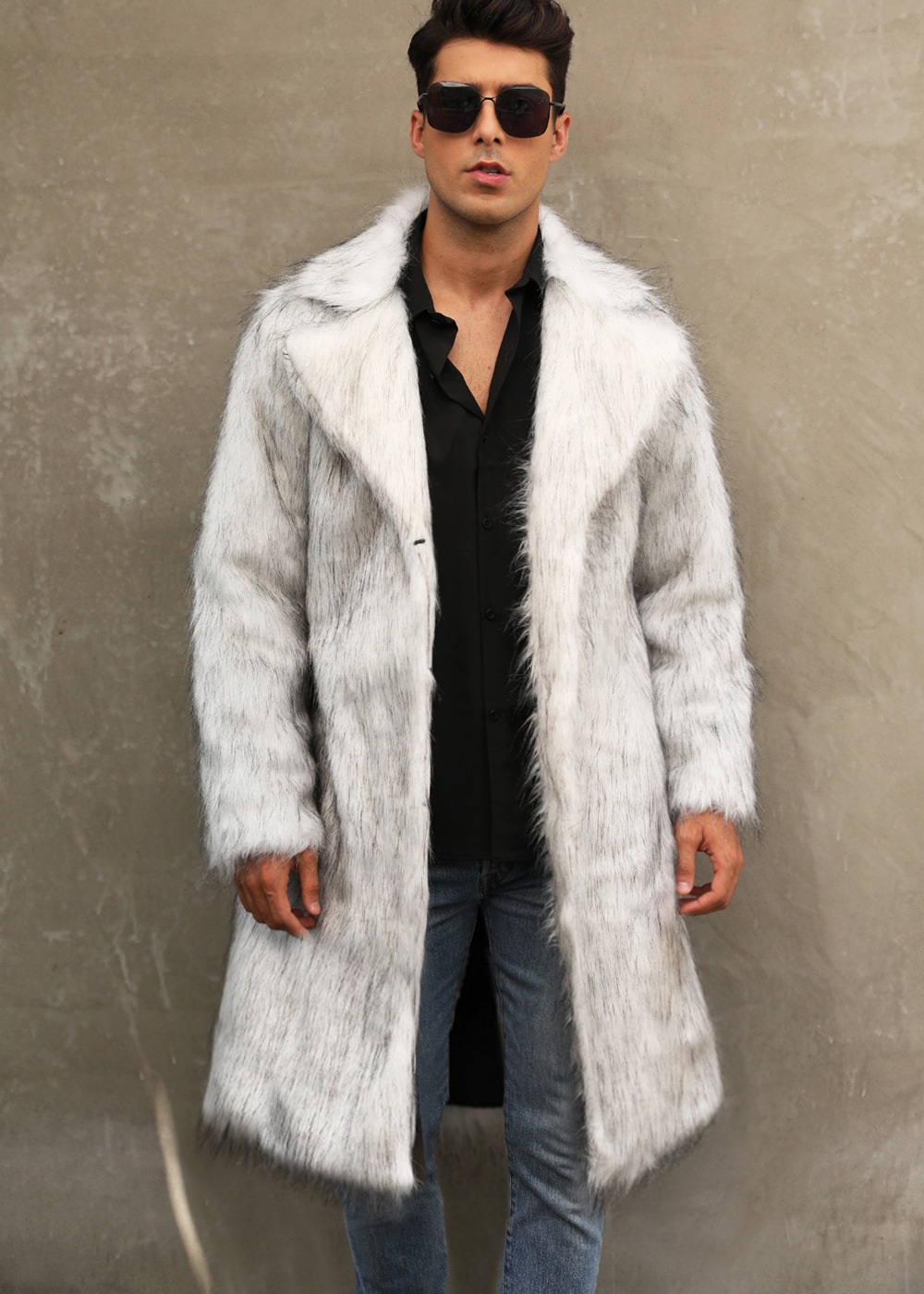 luxury long hair plush coat casual elegant long plush coat cozy winter plush clothing