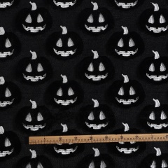 Soft pumpkin fleece fabric Halloween printed plush pumpkin fleece material stretch pumpkin fleece fabric