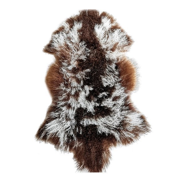 Mongolian Tan Sheepskin Pelt Natural Pattern Sheepskin Plate Whole Sheepskin Fur Pelt Mongolian Lambskin with Natural Curls