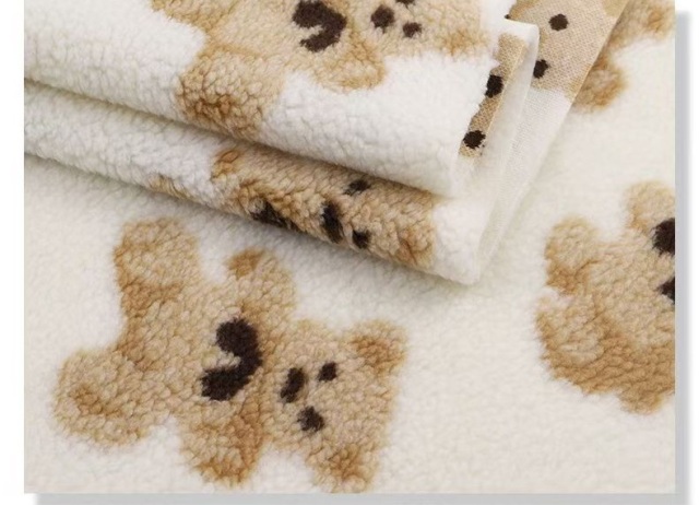 Warm Patterned Lamb Wool Custom Printed Lamb Wool Plush Printed Lamb Wool Fabric