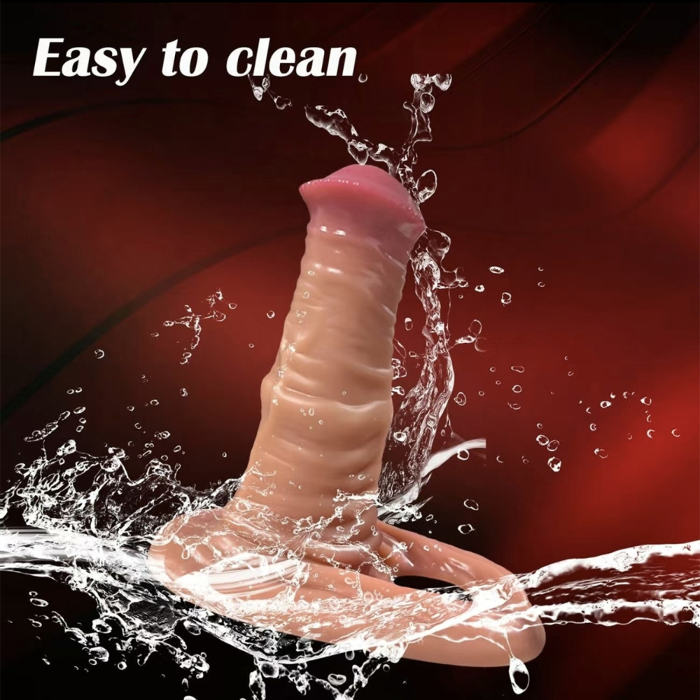 Silicone penis enlargement set dog penis shape with elastic flesh color
