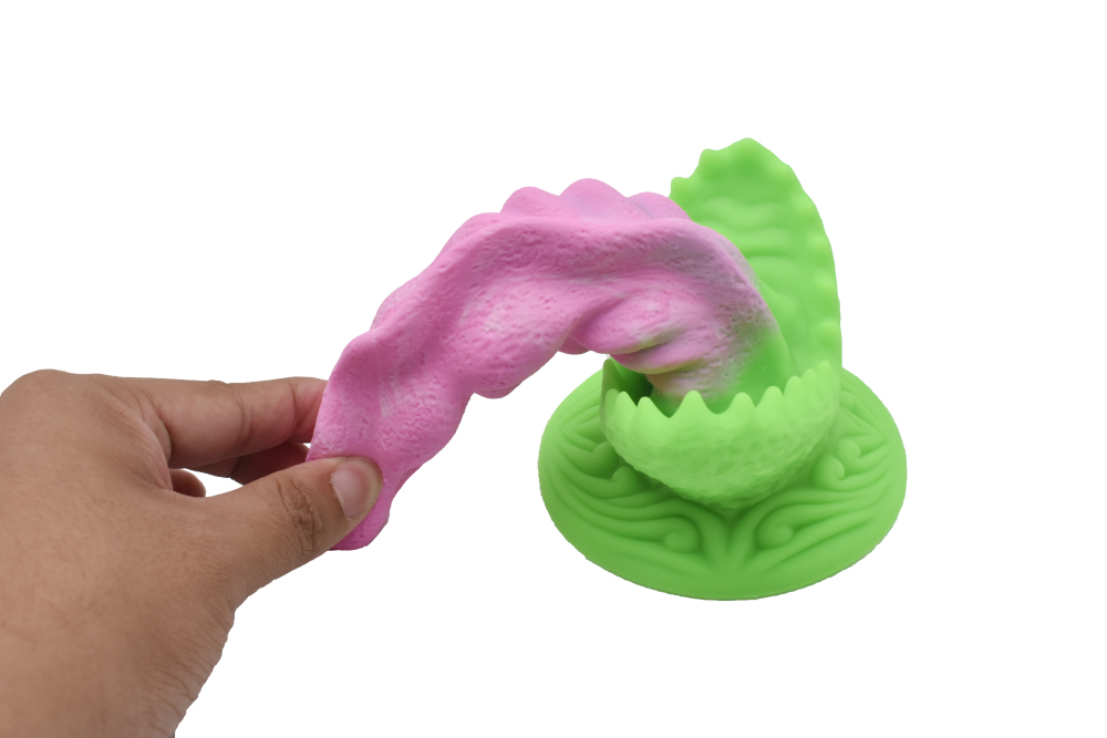 The artificial anode in the shape of a man-eating flower is made of silicone material and has suction cups in various colors