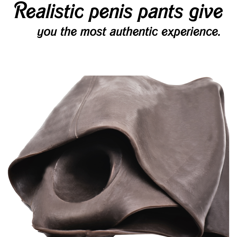 Hollow wearable pants, false braces made of silicone, brownish-black