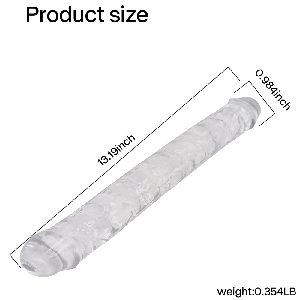 Non-functional adult humanized products, double-headed artificial penis, transparent