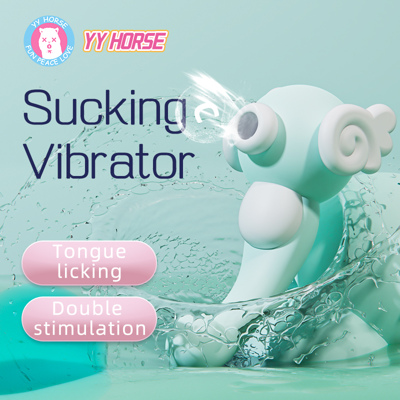 Sucking vibrating female sex toy Blue Seahorse