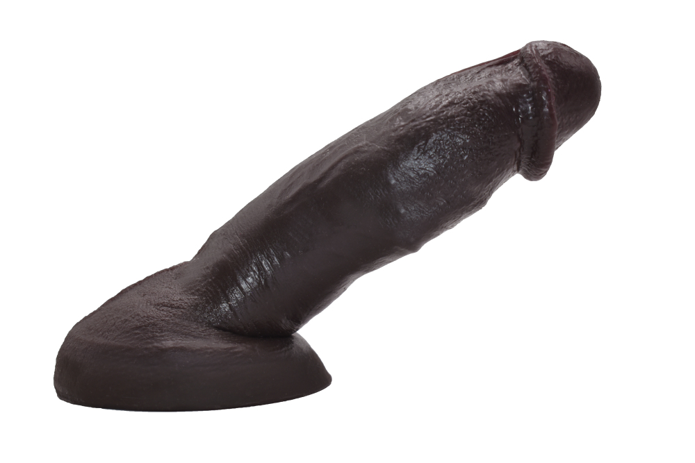 Adult human products, silicone false penis, brownish-black