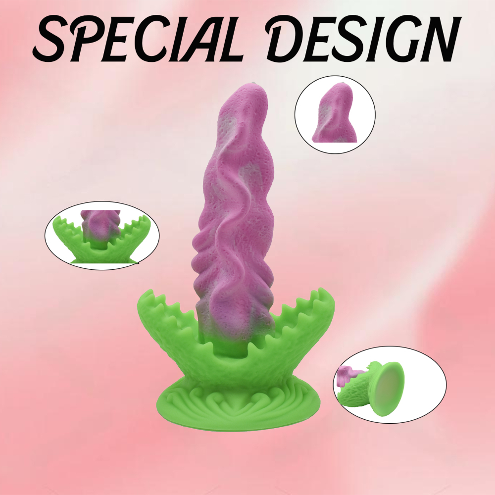 The artificial anode in the shape of a man-eating flower is made of silicone material and has suction cups in various colors