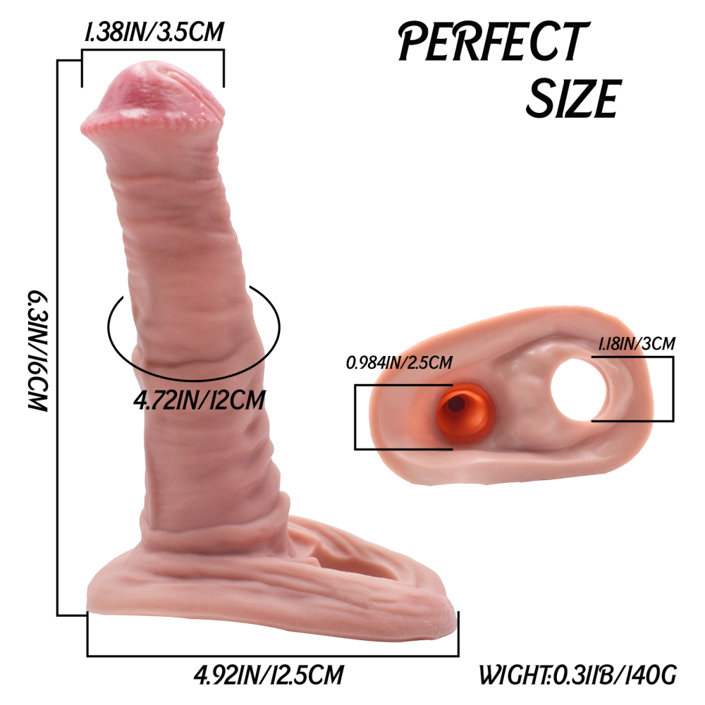 Silicone penis enlargement set dog penis shape with elastic flesh color