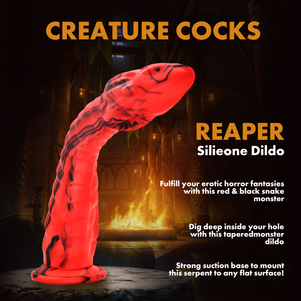 Cobra female sex toy with suction cup red