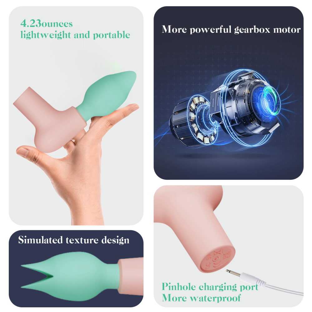 Vibrator Wand Female Sex Toys Pleasure Vibrating Wand Massage Sex Toys Fashion Gifts for Adults Women (Green)