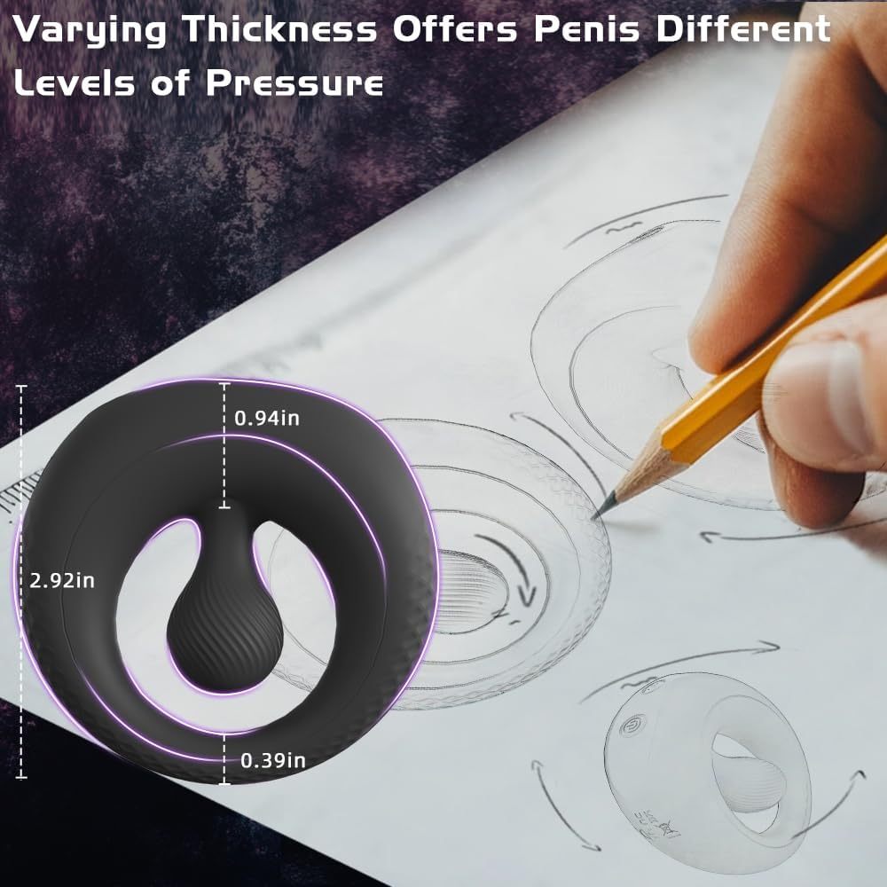 Vibrating Cock Ring with 360° Adjustable Bead Clitoral Stimulator, Pleasure Penis Ring Vibrator Couples Adult Sex Toys for Men Women, LITLLS Soft 8 Vibrations Male Couple Sex Toy Game for Men       振动阴茎环带 360°可调珠状阴蒂刺激器，男性女性情侣成人性玩具，LITLLS 柔软 8 种振动男性情侣性玩具游戏