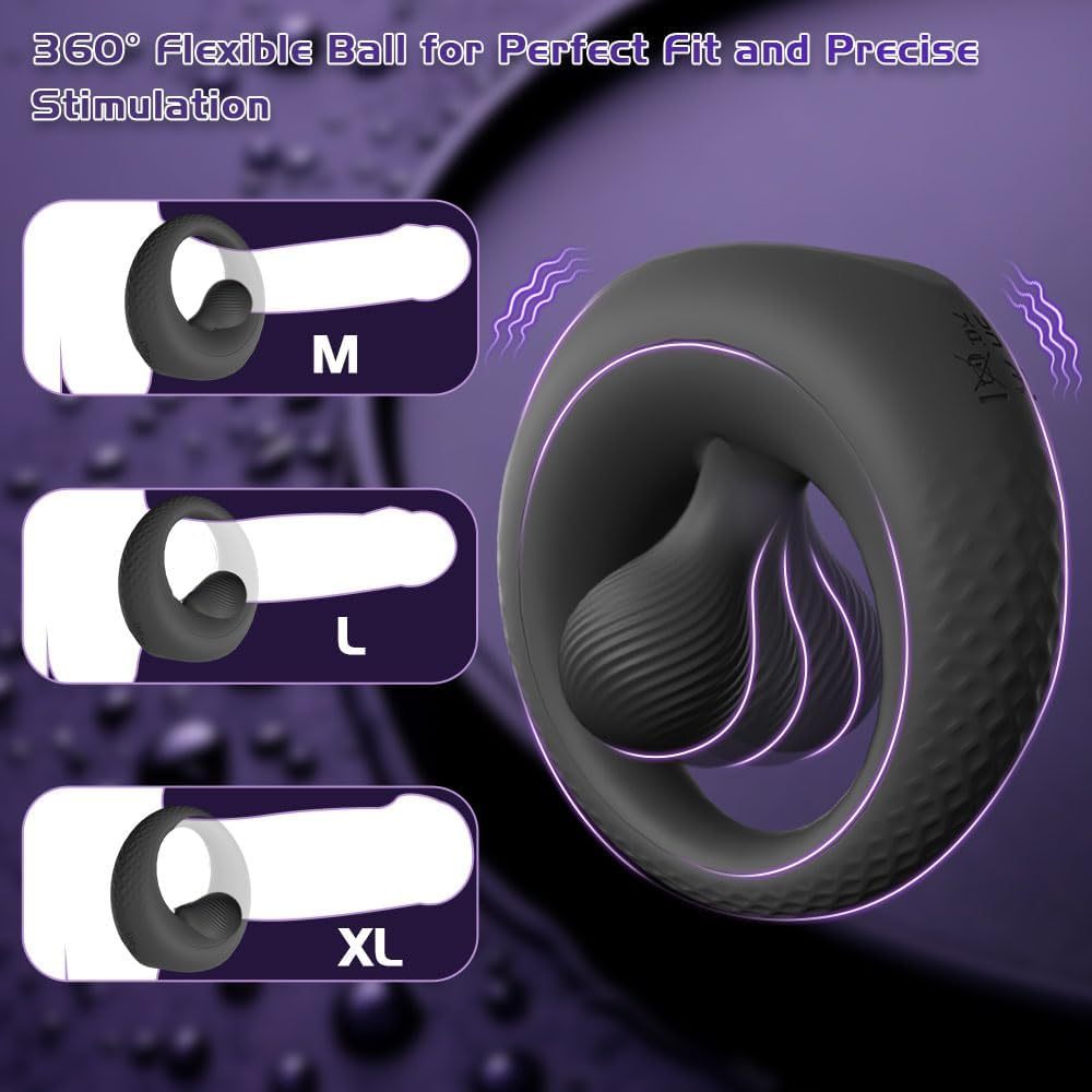 Vibrating Cock Ring with 360° Adjustable Bead Clitoral Stimulator, Pleasure Penis Ring Vibrator Couples Adult Sex Toys for Men Women, LITLLS Soft 8 Vibrations Male Couple Sex Toy Game for Men       振动阴茎环带 360°可调珠状阴蒂刺激器，男性女性情侣成人性玩具，LITLLS 柔软 8 种振动男性情侣性玩具游戏
