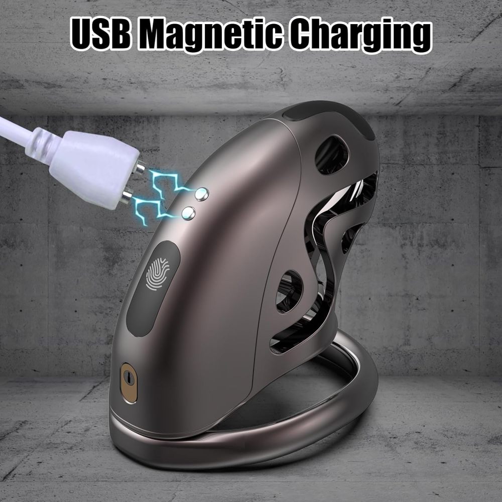 Electric Male Chastity Cage, Remote Control Cock Cage with 6 E-Stim Intensities, Comfortable Bondage Lock Sex Toy for Men, Perfect for Long-Term Wear, Erection Control & Bondage Play       电动男性贞操笼，带 6 档电刺激强度的遥控鸡巴笼，舒适束缚锁性玩具，适合长期佩戴，控制勃起与束缚游戏