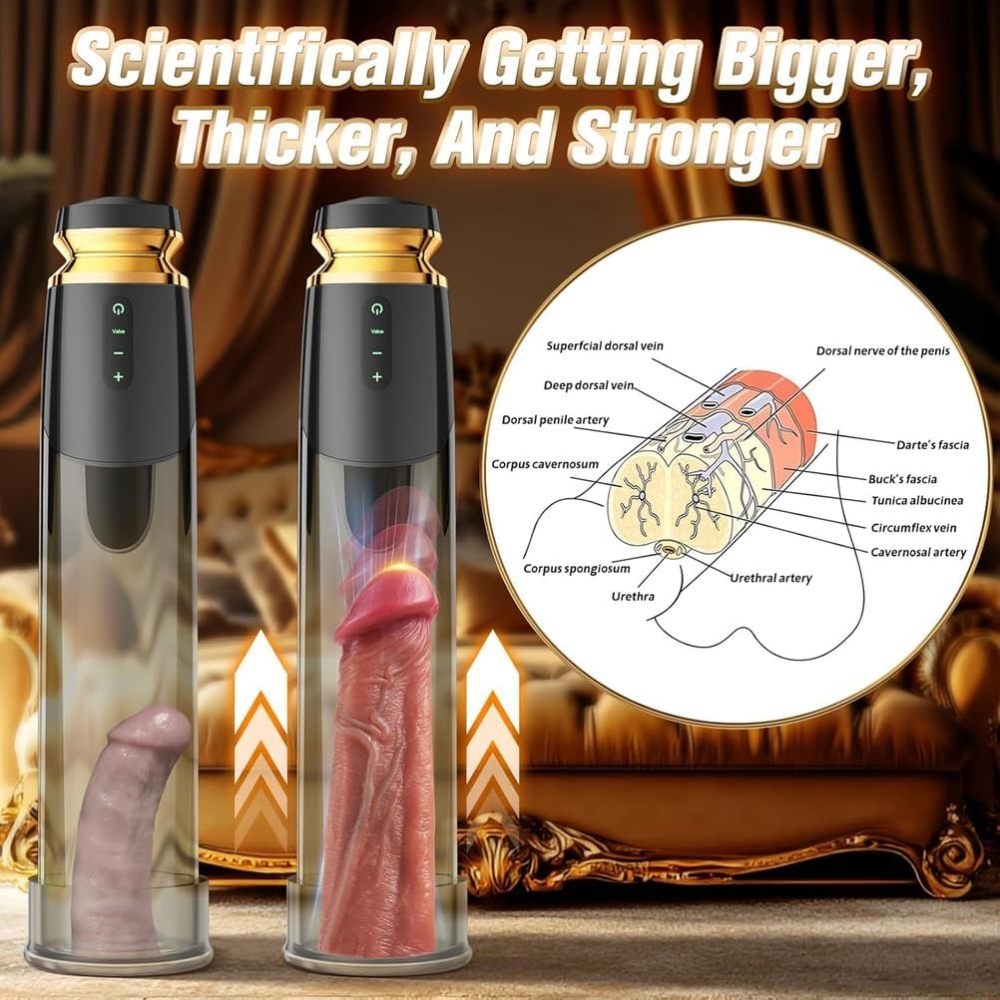 Electric Penis Pump Male Sex Toys, Equipped with 5 Pressure and 5 Suction Training Modes, Vacuum Enlargement and Lengthening Pump, Used for ED in Adult Men       电动阴茎抽吸器男性性玩具，配备 5 种压力和 5 种吸力训练模式，真空增粗和延长泵，用于成人男性 ED