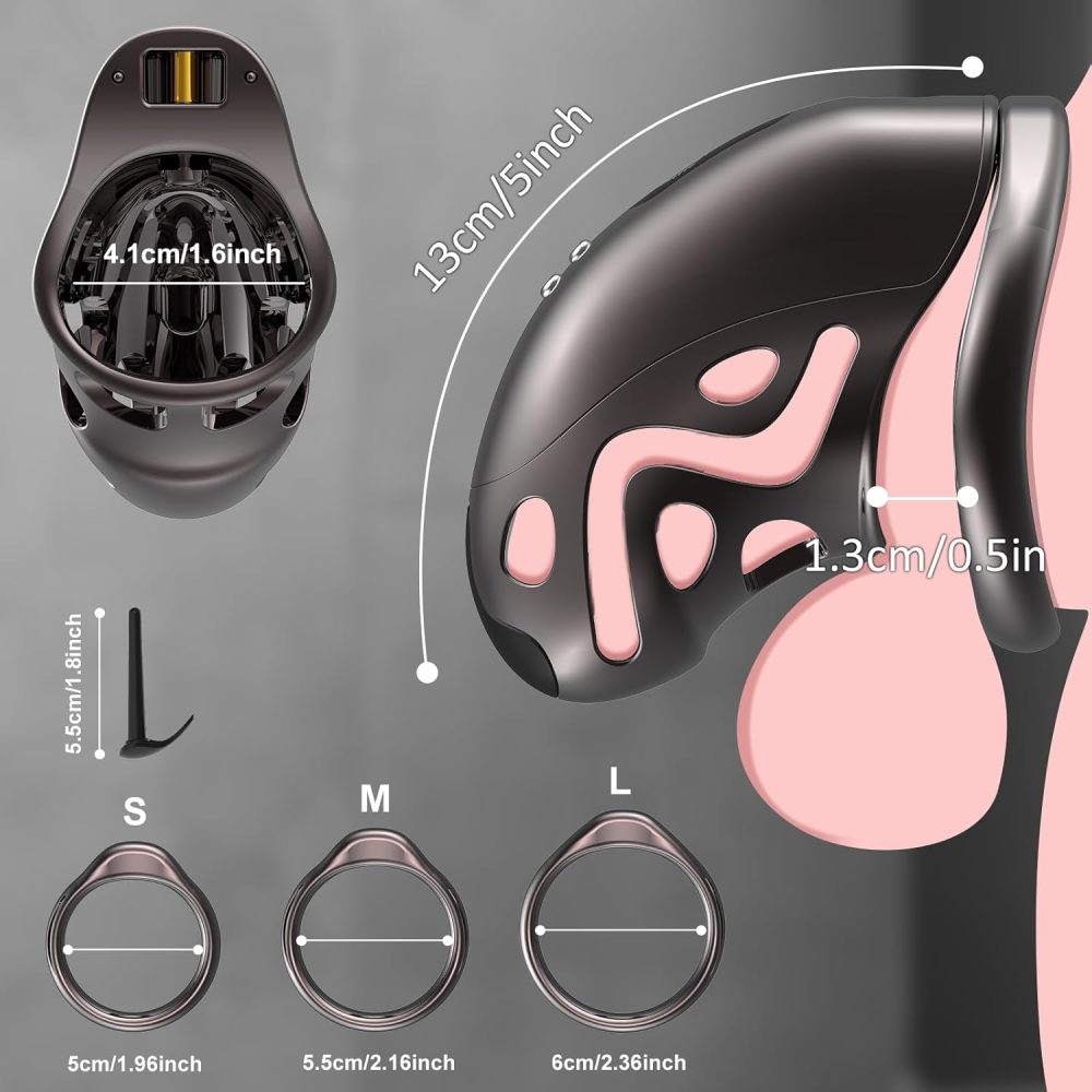 Electric Male Chastity Cage, Remote Control Cock Cage with 6 E-Stim Intensities, Comfortable Bondage Lock Sex Toy for Men, Perfect for Long-Term Wear, Erection Control & Bondage Play       电动男性贞操笼，带 6 档电刺激强度的遥控鸡巴笼，舒适束缚锁性玩具，适合长期佩戴，控制勃起与束缚游戏