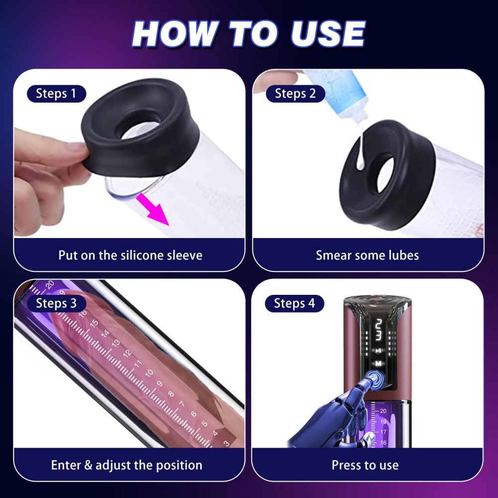 Penis Pump Male Sex Toys Electric Vacuum Pump with 4 Powerful Sucking and 6 Penis Ring, Adult Sex Toys for Men Dick Enlarger Erection       阴茎泵男性性玩具电动真空泵，带 4 个强力吸吮和 6 个阴茎环，成人男性性玩具鸡巴放大勃起