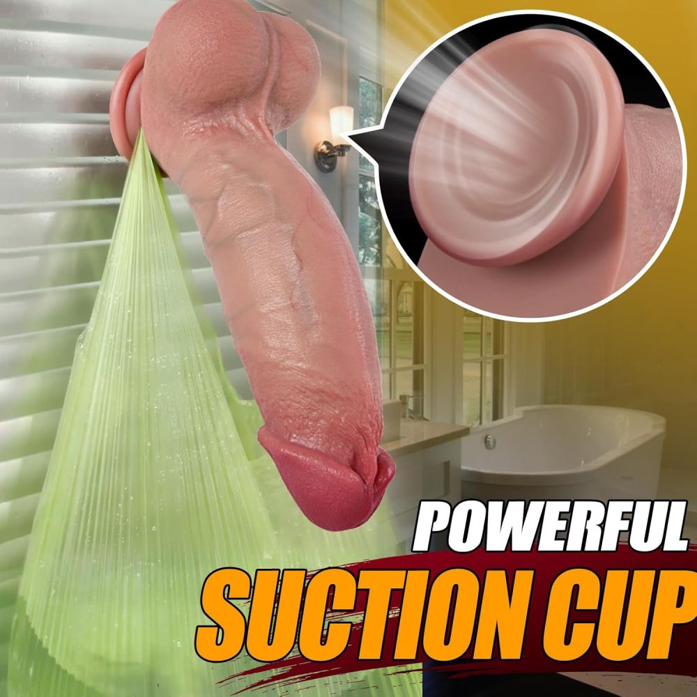 7 Inch Girth Huge Thick Dildo, Real Skin Dual Density Silicone Dildos with Strong Suction Cup for Hands-Free Play, G-spot Realistic Dildo Anal Sex Toys for Men and Women       7 英寸周长巨大厚实假阳具，真皮肤双密度硅胶假阳具，带强力吸盘，可手持使用，G 点逼真假阳具，男女通用肛门性玩具