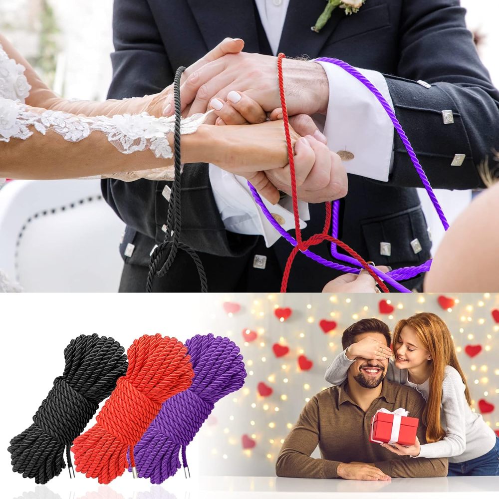 BDSM Shibari Bondage Sex Rope - BDSM Kit Adult Bondage Restraints Set Sex Toys for Women & Couples, 32 Feet 8MM (2-Pack, Black)       BDSM 绳艺束缚性玩具 - BDSM 成人束缚套装性玩具，适用于女性及情侣，32 英尺 8MM（2 包，黑色）
