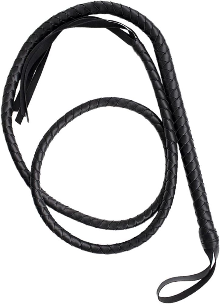 Indiana Whip, Cat Woman Whip Costume, 6.5 Feet Pu Leather Bull Whip, Woven Lion Tamer Cowboy Ringmaster Costume       印第安纳鞭子，猫女鞭子服装，6.5 英尺 PU 皮革公牛鞭，编织狮子驯兽师牛仔指挥官服装