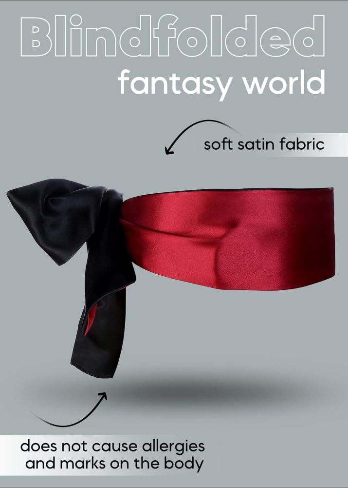 Blinfolds for Sex Play Spanking Feather Ticklers Teasers BDSM Blindfold for Adults Couples Play Kit Fetish BDSM Bondage Sex Whips Red Eye Mask 59"       性爱游戏用眼罩 肚皮抽打羽毛搔痒器 惩罚者 BDSM 成人情侣游戏套装 性癖 BDSM 绑缚性鞭子 红色眼罩 59"