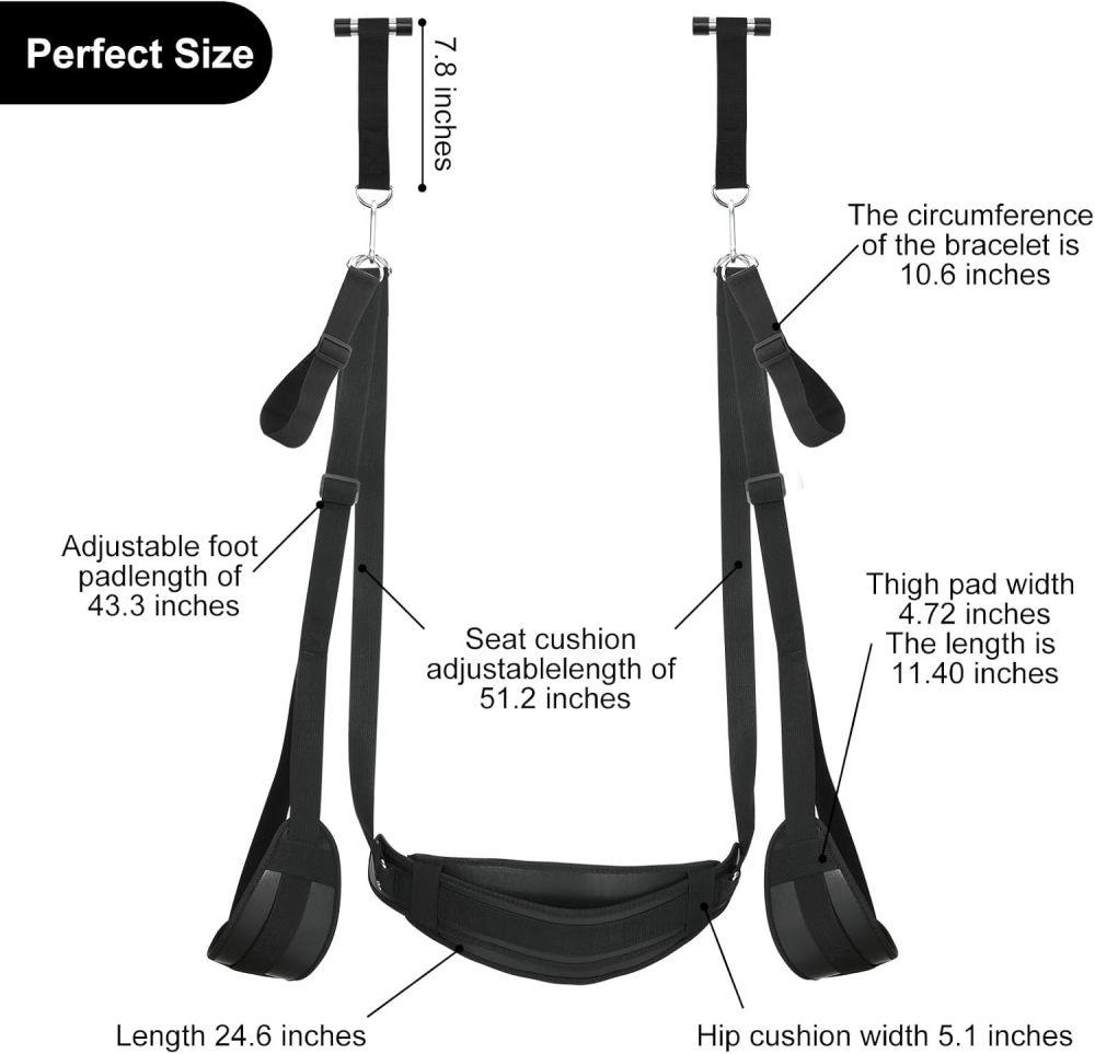 BDSM Door Sex Toys Sex Swing Bondage Slave Leather Soft Plush Sex Slings with Adjustable Straps, Hanging Door Handcuffs Leg Restraints Spreader Adult Toys for Couple       BDSM 门性玩具 性摇摆绑缚奴隶皮革柔软绒毛性吊带，可调节绑带，悬挂门手铐腿束缚散开成人玩具对情侣用