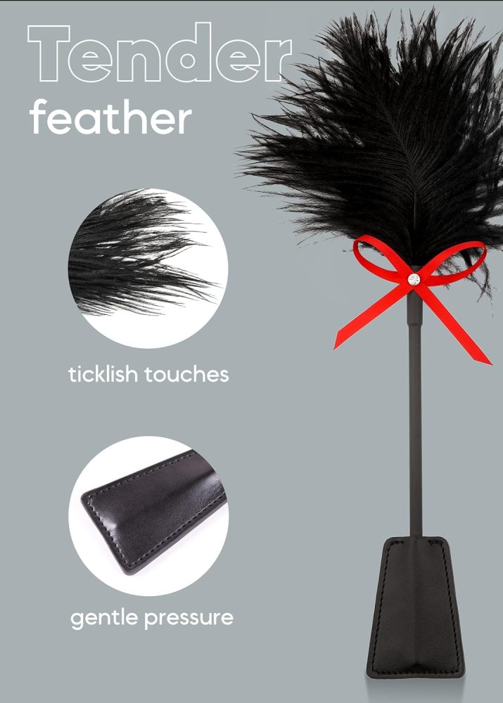 Blinfolds for Sex Play Spanking Feather Ticklers Teasers BDSM Blindfold for Adults Couples Play Kit Fetish BDSM Bondage Sex Whips Red Eye Mask 59"       性爱游戏用眼罩 肚皮抽打羽毛搔痒器 惩罚者 BDSM 成人情侣游戏套装 性癖 BDSM 绑缚性鞭子 红色眼罩 59"