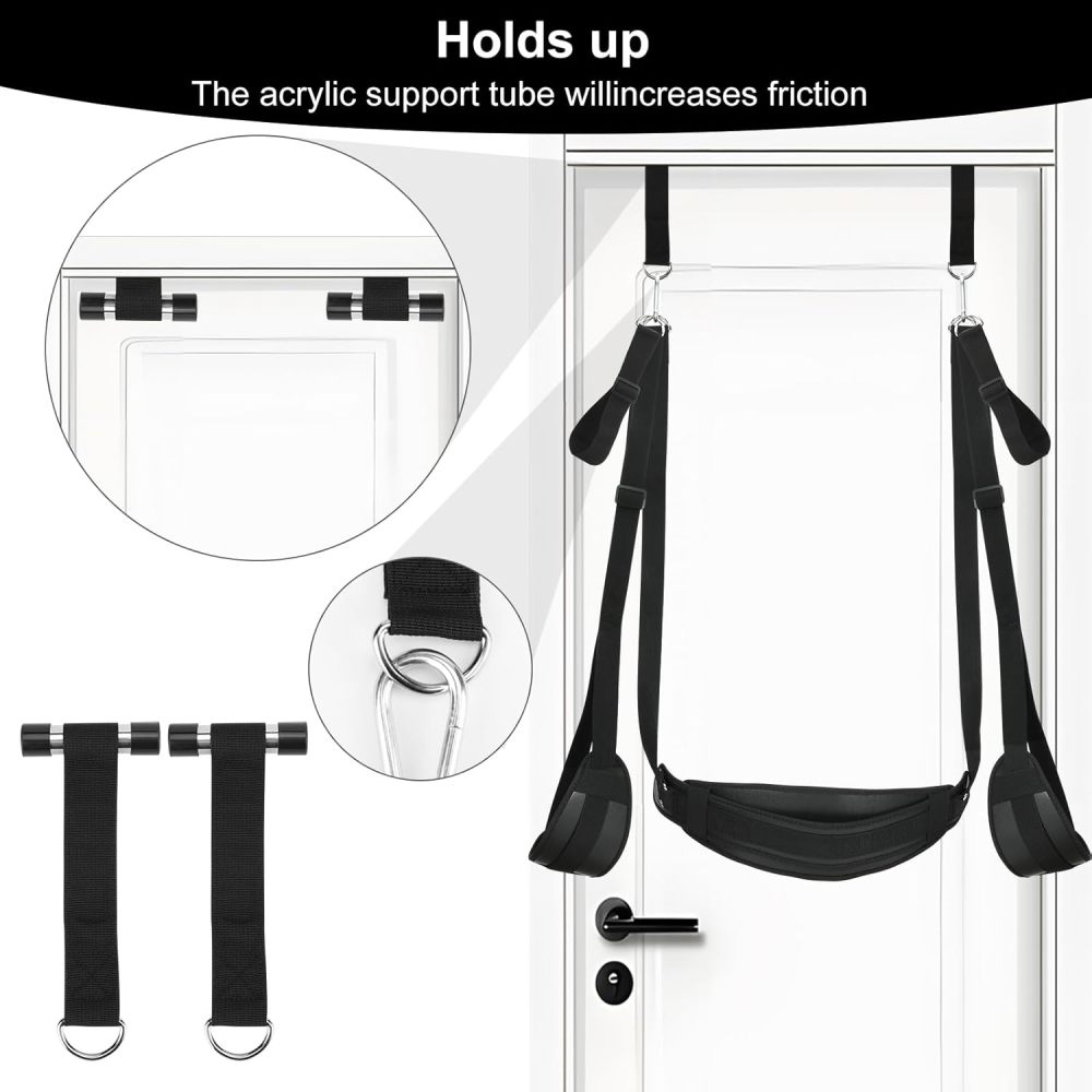 BDSM Door Sex Toys Sex Swing Bondage Slave Leather Soft Plush Sex Slings with Adjustable Straps, Hanging Door Handcuffs Leg Restraints Spreader Adult Toys for Couple       BDSM 门性玩具 性摇摆绑缚奴隶皮革柔软绒毛性吊带，可调节绑带，悬挂门手铐腿束缚散开成人玩具对情侣用