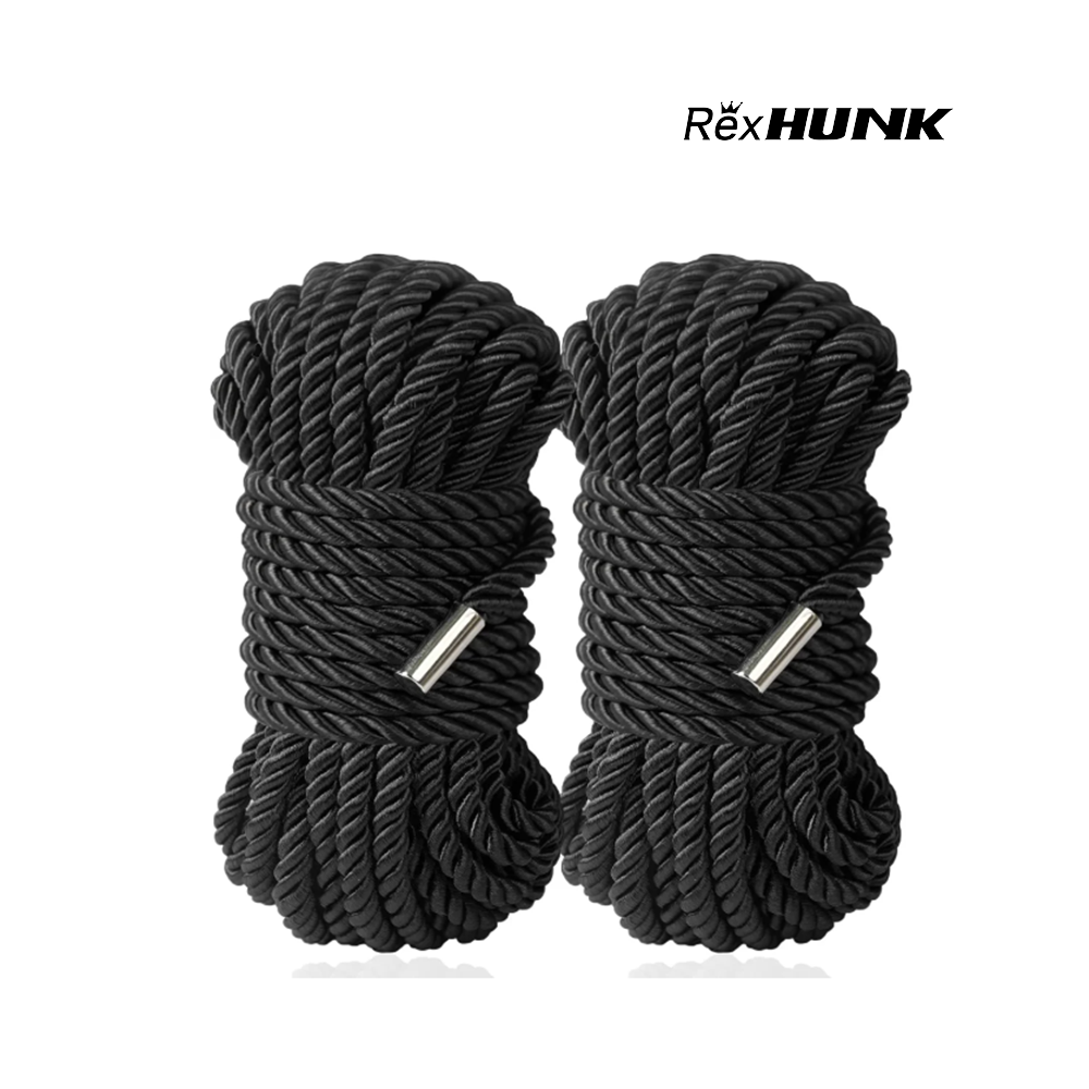 REXHUNK BDSM Shibari Bondage Sex Rope - BDSM Kit Adult Bondage Restraints Set Sex Toys for Women & Couples, 32 Feet 8MM (2-Pack, Black)