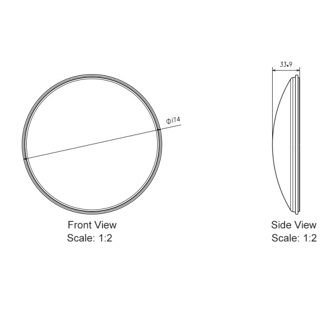 Clear Outer Lens for 7 inch Round Headlight