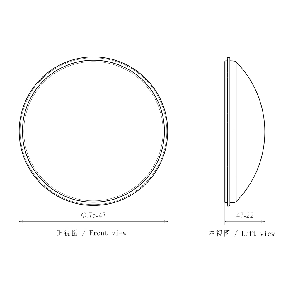 Clear Outer Lens for 7 inch Round Headlight