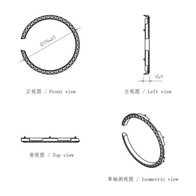 适用于吉普牧马人JL9英寸圆形大灯位置灯透镜