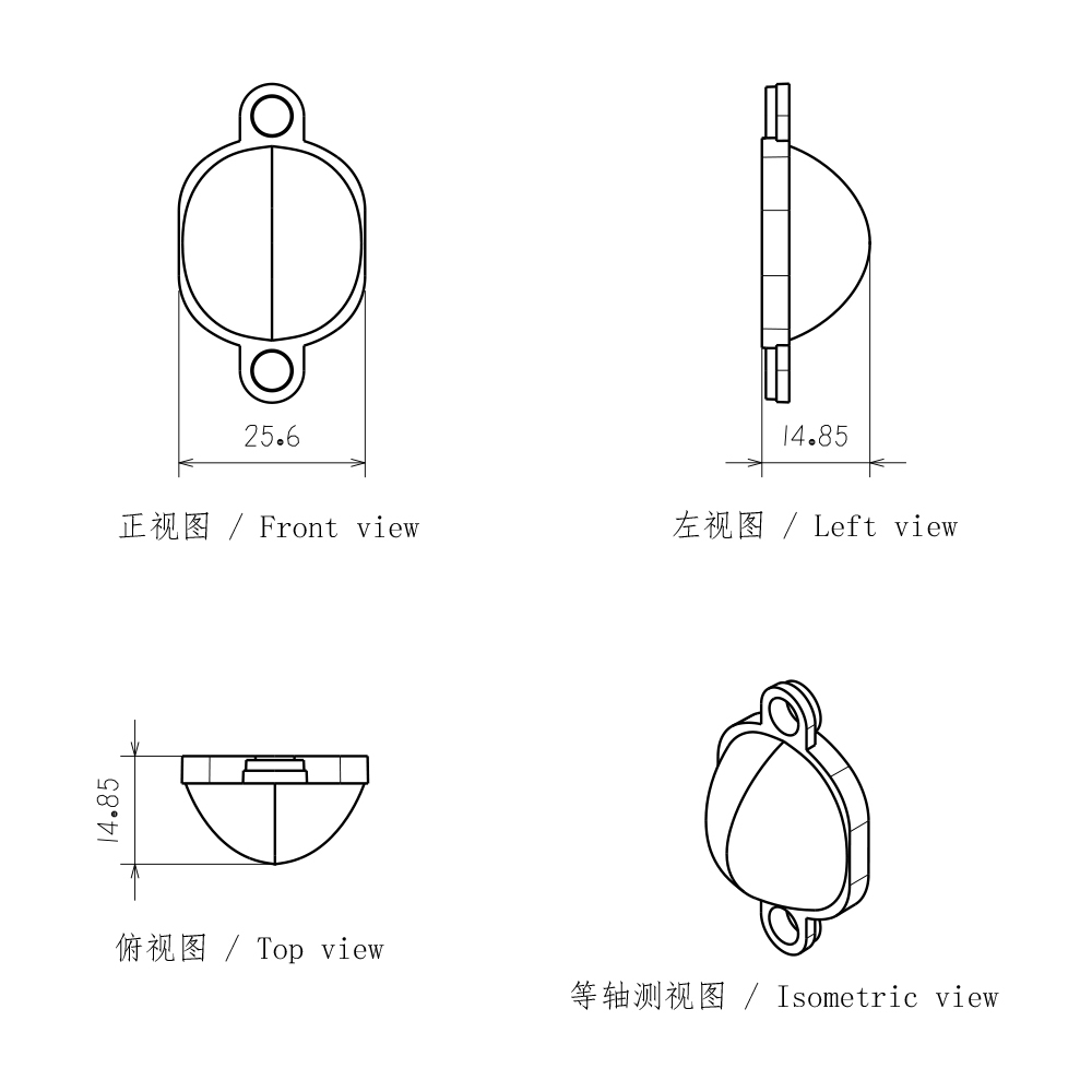 适用于7英寸汽车摩托车圆形大灯远光透镜