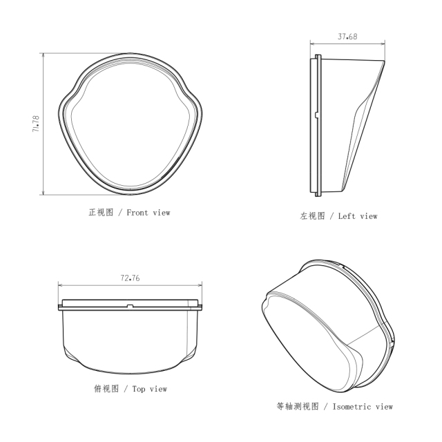 适用于越野工作灯透明镜面