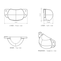 适用于5x7英寸矩形汽车大灯远光灯透镜