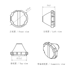 适用于圆形摩托车大灯远光灯透镜